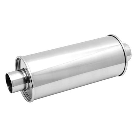 Vibrant Stainless Steel Round Muffler - White V32-1118
